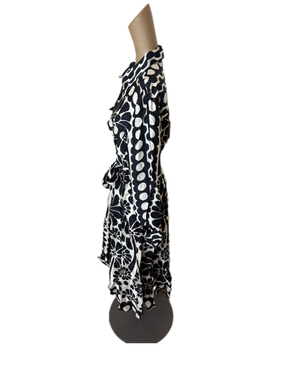 Farm Rio Palermo Long-Sleeve Belted Midi Dress Size Small - Picture 3 of 7
